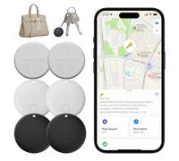 Air Tracker Tags 4 Pack with 2 pcs Replaceable Batteries, Bluetooth Tracking Device Works with Find My App Only Support iOS/macOS, for Vehicles, Wallet, Keys, Luggage, Suitcases, Bags, Bicycle