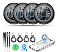 Air Tracker Tags Bluetooth Item Finder-4 Pack, Compatible with Apple Find My APP (iOS Only), 100dB Beep, Smart Tag Replaceable Battery, air tag and Locator for Keys/Luggage/Bags/Wallets etc.,