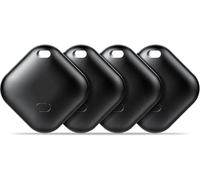 Air Tracker Tags iOS - Bluetooth Tracker for Keys, Luggage, Backpacks, Purses & Pets | Works with Apple Find My APP (iOS Only) | Replaceable Battery | Anti-Lost Alarm-4 Packs