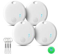 Air Tracker Tags Smart Tag, Air Tracker Tag Key Finder, Pack of 4, Bluetooth Tracker Compatible with Apple Where is? App (iOS Only), Find and Keep an View of Your Things: Keys, Wallets (White)