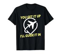 Air Traffic Control You Get It Up I'll Guide It in ATC Value Graphic T-Shirt, Men, Black, S