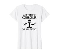 Air Traffic Controller We Rule Sky ATC Aviation Value Graphic T-Shirt, Women, White, L