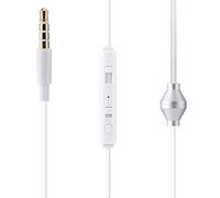Air Tube In Ear Headsets Wired Professional Audio Quality with Mic for IOS Use During Driving and Sports Durable Flexible Cable (White)
