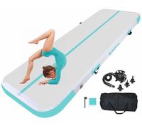 Air Tumble Track Gymnastics Mat 6.6ft 10ft 13ft 16ft 4/8 Inch Thickness Inflatable Gym Tumbling Floor Mats with Air Pump for Home Use/Cheerleading/Yoga/Dance/Water Fun