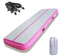 Air Tumble Track Mat, Inflatable Gymnastics Tumbling Mat 2m/6.6ft/3m/10ft/4m/13ft/6m/20ft Air Gymnastics Track For Home Use/Training/Yoga/Water/dancing with Electric Air Pump Pink 300CM