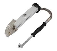 Air Tyre Inflator with Gauge (Forecourt Type) - Heavy Duty Aluminium Body, Dual Calibrated PSI & Bar, 350mm Rubber Hose with Steel Protection Sleeve, 0-140 PSI / 0-9.5 Bar Range
