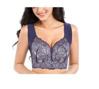 Air Ultimate Lift Bra Stretch Full-Figure Seamless Lace Cut-Out Bra，Exsecret Ultimate Lift Sports Bra，Sleep Bras for Women (Blue, 36D)