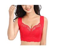 Air Ultimate Lift Bra Stretch Full-Figure Seamless Lace Cut-Out Bra，Exsecret Ultimate Lift Sports Bra，Sleep Bras for Women 38/85E Red