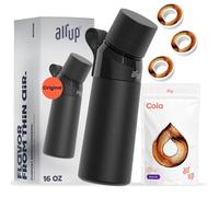 AIR UP Black Steel 16oz Flavored Water Bottle with Straw - Sugar Free Cola Pods - Drink Healthy Water - Keeps Drinks Cold for 14 Hours - School, Office, Gym, Travel