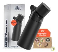 AIR UP® Bottle Original Starter Set incl. pods in 5 flavours, sugar-free I 480ml insulated bottle with flavour, keeps water cold for 14 hours I Black