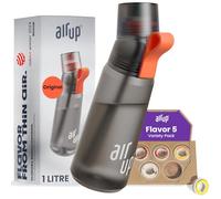 AIR UP® water bottle Gen2 original starter set with pods in 5 flavours I 1l drinking bottle with sugar-free flavouring I Leak-proof, dishwasher-safe, BPA-free I Colour grey