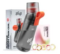 AIR UP® water bottle Gen2 original starter set with pods in 5 flavours I 600ml drinking bottle with sugar-free flavouring I dishwasher-safe, BPA-free I in Grey