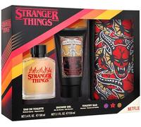 Air Val Stranger Things Gift Set: Eau de Toilette 100 ml, Shower Gel 150 ml and Cosmetic Bag - Powerful Masculine Fragrance