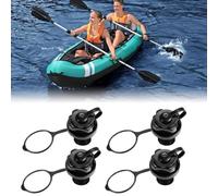 Air Valve Inflatable Boat Spiral, 4 Pcs Boston Valve, One Way Inflatable Plug Replacement, Universal for Dinghy, Kayak, Pool Boat