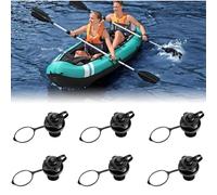 Air Valve Inflatable Boat Spiral, 6 Pcs Boston Valve, One Way Inflatable Plug Replacement, Universal for Dinghy, Kayak, Pool Boat