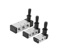 Air Valve Switch 4H210-08 4H310-10 4H410-15 Manual Hand Wrench Pneumatic Control Pull 1/4" 2 Position 5 Port Plate Reversing(with 8mm Fittings,4H410-15)