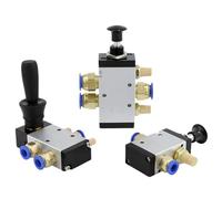 Air Valve Switch Manual Hand Wrench 4H210-08 4H310-10 4H410-15 Pneumatic Control Pull 1/4" 2 Position 5 Port Plate Reversing(4H410-15,With-6mm-Fitting)