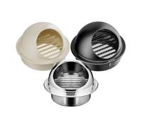 Air Vent 304 Stainless Steel Bull-Nose External Vent, Round Ventilation Grill Screen Hood, Round Air Vent Covers for Wall for The External Wall Exhaust, Hood Exhaust(Silver,100mm(4in))