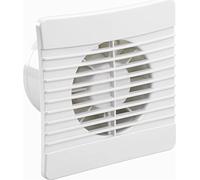 Air Vent 4" Bathroom Extractor Fan with Integral Backdraught Shutters, Slimline Front Grille, 6" Square, 88 m3/hr, 32 dB, Suitable for Wall Mounting