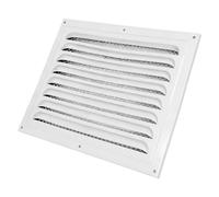 Air Vent Cover 12" x 8" Inch / 300 x 200mm Metal White Ventilation Grille | White Square Air Vent Cover with Insect Protection Mesh for External Internal Walls Ceilings Sidewall Outdoor and Indoor Use