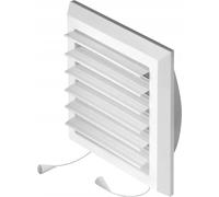 Air Vent Cover, Adjustable Cord for 100mm Ducting White Plastic (T38)