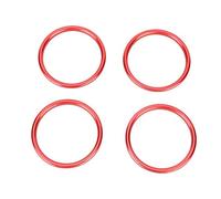 Air Vent Decoration Trim, 4pcs Car Interior Console Air Conditioning Port Decoration Ring Air Vent Outlet Cover Trim Decorative Ring Red Aluminum Alloy Compatible with A1