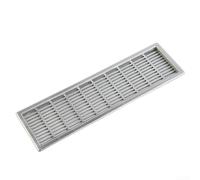 Air Vent Grille 260x105mm Rectangular Wardrobe Ventilation Cover with Insect Mesh - ABS Louvred Wall Vent for Kitchen Bathroom Cupboard - Black(Silver)