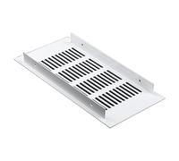 Air Vent Grille Air Vent, Ventilation Grille 100Mm, Aluminum Alloy White Kitchen Plinth Vent Grill, Rectangle Louvred Ventilation Cover(100 * 200Mm)