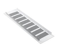 Air Vent Grille Air Vent, Ventilation Grille 100Mm, Aluminum Alloy White Kitchen Plinth Vent Grill, Rectangle Louvred Ventilation Cover(100 * 350Mm)