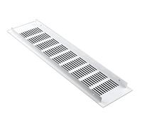 Air Vent Grille Air Vent, Ventilation Grille 100Mm, Aluminum Alloy White Kitchen Plinth Vent Grill, Rectangle Louvred Ventilation Cover(100 * 400Mm)