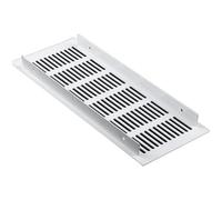 Air Vent Grille Air Vent, Ventilation Grille 100Mm, Aluminum Alloy White Kitchen Plinth Vent Grill, Rectangle Louvred Ventilation Cover(100 * 250Mm)