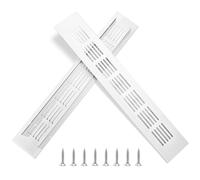 Air Vent Grille Cover Aluminium Ventilation Grille Square for Furniture Kitchen Cupboard Wardrobe with Screws Silver 300 x 50mm