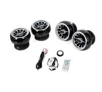 Air Vent Grille Cover For Mercedes For Benz For Smart | Car LED Front Dashboard AC Air Condition Vent Outlet Turbo Interior Trim Air Outlet(Black -4pcs)