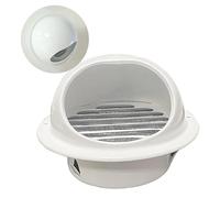 Air Vent Grille Durable Stainless Steel Air Vent Duct Grill, Round Adjustable Soffit Air Vents Exhaust Wall Ceiling Vent Wall Ceilling Cover(White,180Mm)