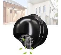 Air Vent Grille Round Ventilation Chimney Cowl Outdoor Dryer Vent Covers Ventilation Grill, Stainless Steel Air Vent(Black,180Mm 7 inch)