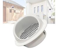 Air Vent Grille Round Ventilation Chimney Cowl Outdoor Dryer Vent Covers Ventilation Grill, Stainless Steel Air Vent(White,110Mm 4.3 inch)