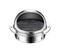 Air Vent Grille Ventilating Fan Air Ventilation Outlet Hood Stainless Steel Air Vent, 12 10 3In Spherical Air Valve Grill Cover Weather Proof(140Mm5.5In)