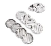 Air Vent Hole Round Shaped Mesh Hole Stainless Steel Plane Ventilation Grille Ventilation Louver for Kitchen, Bathroom,Cabinet, Wardrobe, or Shoe Cabinet (53mm, 10Pcs)