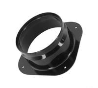 Air Vent Square to Round Flange Connector, Indoor Ventilation Duct Flange Adapter Square to Converter PP Material Air Flow Connection System Black(125mm)