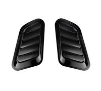 Air Vent Trim Decor Cover 2Pcs Car Hood Decoration Realistic Air Outlet Design Simulation Vent Fake Intake Body Creative Pasted For Leaf Board(Black1)