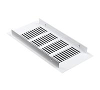 Air Vent, Ventilation Grille 100mm, Aluminum Alloy White Kitchen Plinth Vent Grill, Rectangle Louvred Ventilation Cover for Cabinet Wardrobe Cupboard(100X200mm)