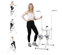 Air Walker Glider Stepper Folding Vertical Climber Stair Cross Trainer Full Body Workout Cardio Exercise Machine with Adjustable Handlebar and Pedals 265lbs Load Capacity LCD Display Space-Saving