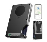 Air Wallet,Minimalist Wallet With Built In Airtag Chip, Rfid Blocking Credit Card Holder,Slim Wallet For Men,Compatible With Apple Find My Ios Only,Detachable Money Clip, Black, Minimalist