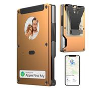 Air Wallet, Slim Wallets with Airtag Chip, RFID Blocking Credit Card Holder, Slim Wallet for Men, with Apple Find My (iOS Only), Gift for Man, orange, 4.33*3.7*0.8 inches, E-Ink Wallet