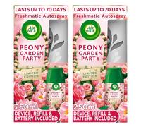 2 x Air Wick Freshmatic Automatic Peony Garden Party Kit Air Freshener 250ml