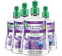 Air Wick 24/7 Active Fresh Refill, Lavender Meadow & Bluebells, 4 x 228ml | Aerosol free air freshener refill; 24/7 active fresh with 2x essential oils; up to 280 days of odour control