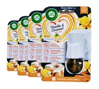 Air Wick 4 x Vanilla & Caramel Iced Latte Plug in Diffuser Kit 19ml