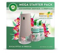 Air Wick Aerosol-Free Automatic Air Freshener Spray Bundle Kit, Eucalyptus & Freesia, 1 gadget & 2 Refills (228ml), 24x7 Active Fresh Odour Neutraliser, Lasts Up to 140 Days, Air freshener For Home