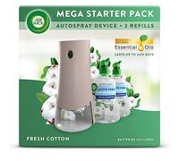 Air Wick Aerosol-Free Automatic Air Freshener Spray Bundle Kit, Fresh Cotton, 1 gadget & 2 Refills (228ml), 24x7 Active Fresh Odour Neutraliser, Lasts Up to 140 Days, Air freshener For Home