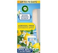 Air Wick Aerosol-Free Automatic Air Freshener Spray Kit| Sicilian Orchard Blossom| 1 Gadget, 1 Refill and 2 AA Batteries| 24x7 Active Fresh Odour Neutraliser | Lasts Up to 70 Day
